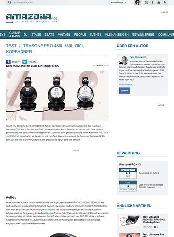 Amazona.de Ultrasone PRO 480i, 580i, 780i Amazona.de Ultrasone PRO 480i, 580i, 780i