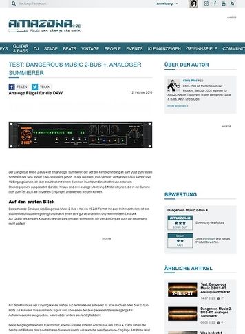 Amazona.de Dangerous Music 2-Bus + Amazona.de Dangerous Music 2-Bus +