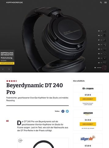 Kopfhoerer.de Beyerdynamic DT-240 Pro Kopfhoerer.de Beyerdynamic DT-240 Pro
