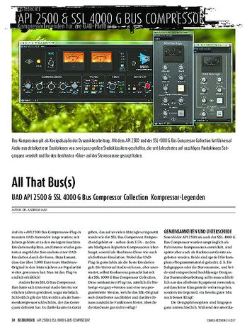 Sound & Recording UAD API 2500 & SSL 4000 G Bus Compressor Collection Sound & Recording UAD API 2500 & SSL 4000 G Bus Compressor Collection