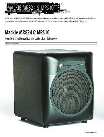 Sound & Recording Mackie MR824 & MRS10 Sound & Recording Mackie MR824 & MRS10