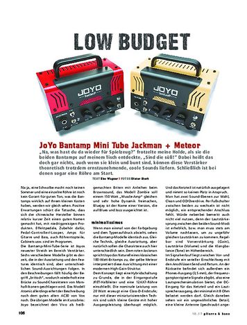 Gitarre & Bass JoYo Bantamp Mini Tube Jackman + Meteor Gitarre & Bass JoYo Bantamp Mini Tube Jackman + Meteor