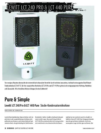 Sound & Recording Lewitt LCT 240 Pro & LCT 440 Pure Sound & Recording Lewitt LCT 240 Pro & LCT 440 Pure
