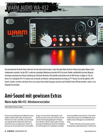 Sound & Recording Warm Audio WA-412 Sound & Recording Warm Audio WA-412