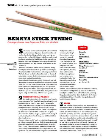 Sticks Vic Firth Benny Greb Signature Sticks Sticks Vic Firth Benny Greb Signature Sticks