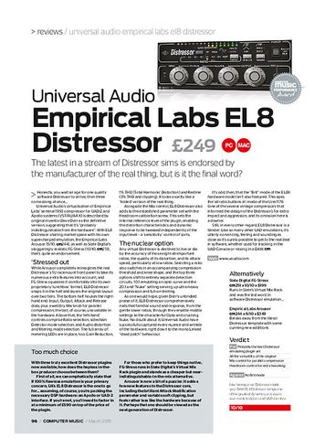Computer Music Universal Audio Empirical Labs EL8 Distressor Computer Music Universal Audio Empirical Labs EL8 Distressor