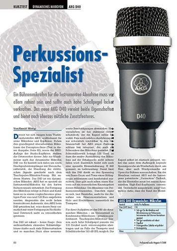 Professional Audio Perkussions- Spezialist AKG D40 Professional Audio Perkussions- Spezialist AKG D40