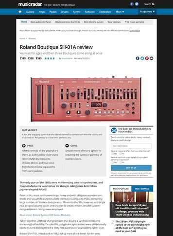MusicRadar.com Roland Boutique SH-01A MusicRadar.com Roland Boutique SH-01A