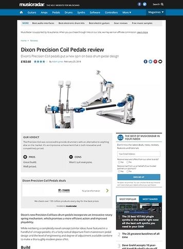MusicRadar.com Dixon Precision Coil Pedals MusicRadar.com Dixon Precision Coil Pedals