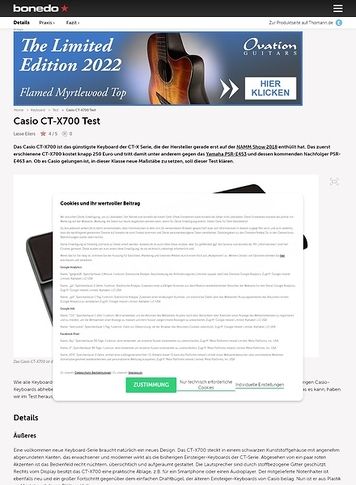 Bonedo.de Casio CT-X700 Bonedo.de Casio CT-X700