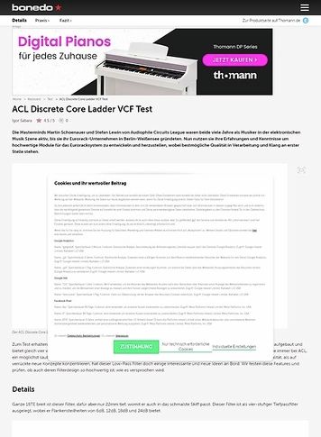 Bonedo.de ACL Discrete Core Ladder VCF Bonedo.de ACL Discrete Core Ladder VCF