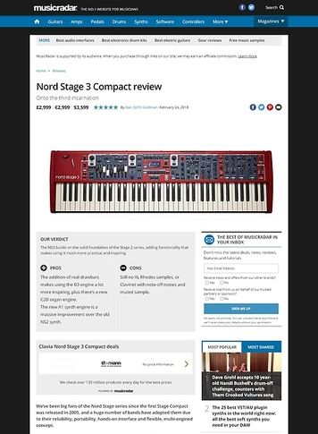 MusicRadar.com Nord Stage 3 Compact MusicRadar.com Nord Stage 3 Compact