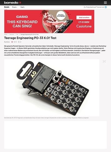 Bonedo.de Teenage Engineering PO-33 K.O! Bonedo.de Teenage Engineering PO-33 K.O!