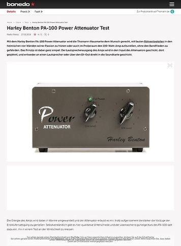 Bonedo.de Harley Benton PA-100 Power Attenuator Bonedo.de Harley Benton PA-100 Power Attenuator