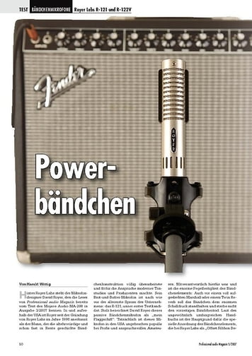 Professional Audio Powerbändchen Royer Labs R-121 und R-122V Professional Audio Powerbändchen Royer Labs R-121 und R-122V