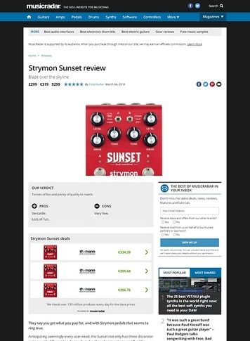 MusicRadar.com Strymon Sunset MusicRadar.com Strymon Sunset