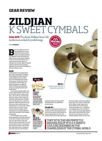 Rhythm Zildjian K Sweet Cymbals Rhythm Zildjian K Sweet Cymbals