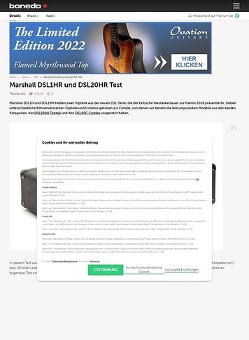 Bonedo.de Marshall DSL1HR und DSL20HR Bonedo.de Marshall DSL1HR und DSL20HR