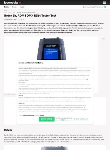 Bonedo.de Botex Dr. RDM I DMX RDM Tester Bonedo.de Botex Dr. RDM I DMX RDM Tester