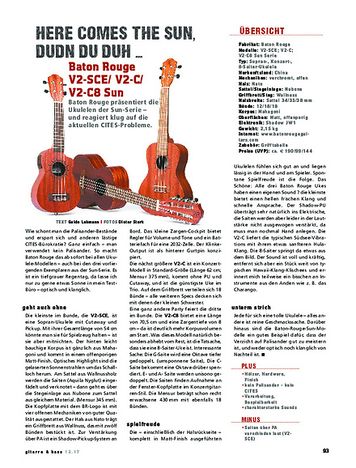 Gitarre & Bass Baton Rouge V2SCE, V2C & V2T8 Sun, Ukulelen Gitarre & Bass Baton Rouge V2SCE, V2C & V2T8 Sun, Ukulelen