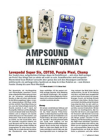 Gitarre & Bass Lovepedal Super Six, COT50, Purple Plexi & Champ Gitarre & Bass Lovepedal Super Six, COT50, Purple Plexi & Champ