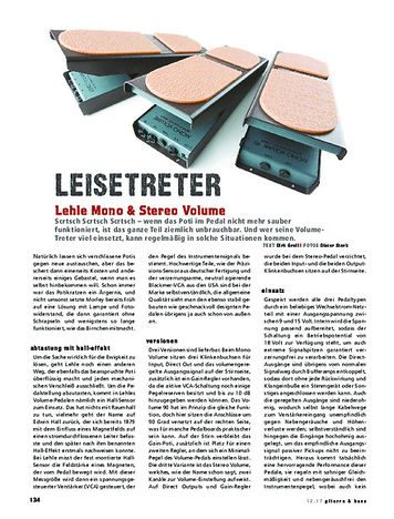 Gitarre & Bass Lehle Mono & Stereo Volume Pedals Gitarre & Bass Lehle Mono & Stereo Volume Pedals