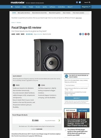 MusicRadar.com Focal Shape 65 MusicRadar.com Focal Shape 65