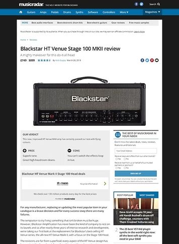 MusicRadar.com Blackstar HT Venue Stage 100 MKII MusicRadar.com Blackstar HT Venue Stage 100 MKII