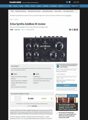 MusicRadar.com Erica Synths Acidbox III MusicRadar.com Erica Synths Acidbox III