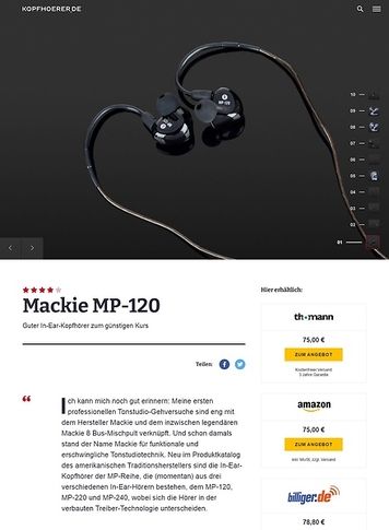 Kopfhoerer.de Mackie MP-120 Kopfhoerer.de Mackie MP-120