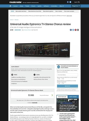 MusicRadar.com Universal Audio Dytronics Tri-Stereo Chorus MusicRadar.com Universal Audio Dytronics Tri-Stereo Chorus