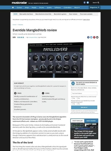 MusicRadar.com Eventide MangledVerb MusicRadar.com Eventide MangledVerb