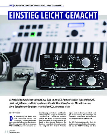 Professional Audio Mackie Onyx Artist 1.2 und Producer 2.2 Professional Audio Mackie Onyx Artist 1.2 und Producer 2.2