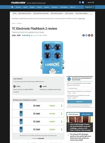 MusicRadar.com TC Electronic Flashback 2 MusicRadar.com TC Electronic Flashback 2