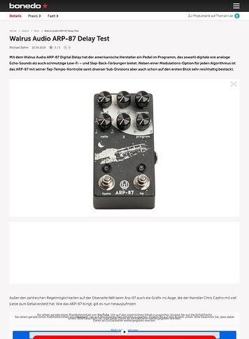 Bonedo.de Walrus Audio ARP-87 Delay Bonedo.de Walrus Audio ARP-87 Delay