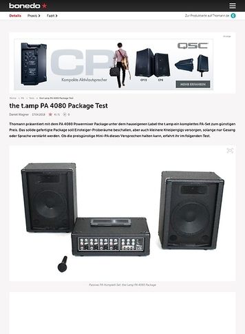 Bonedo.de the t.amp PA 4080 Package Bonedo.de the t.amp PA 4080 Package