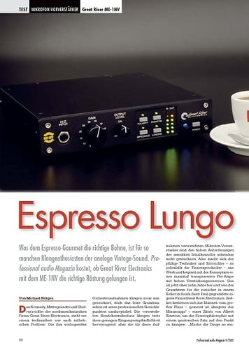 Professional Audio Espresso Lungo Great River ME-1NV Professional Audio Espresso Lungo Great River ME-1NV