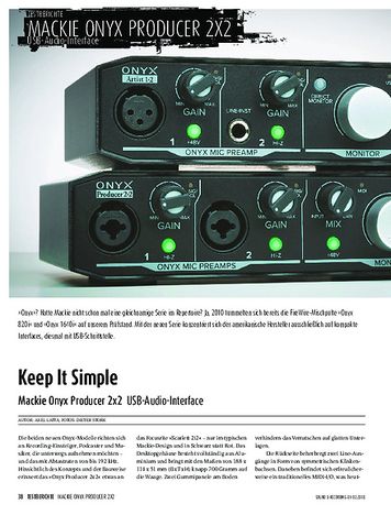 Sound & Recording Mackie Onyx Producer 2x2 Sound & Recording Mackie Onyx Producer 2x2