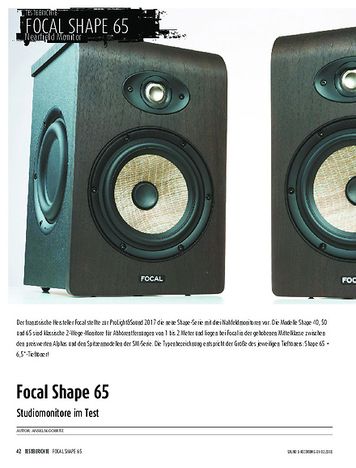 Sound & Recording Focal Shape 65 Sound & Recording Focal Shape 65