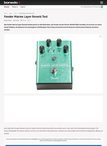 Bonedo.de Fender Marine Layer Reverb Bonedo.de Fender Marine Layer Reverb