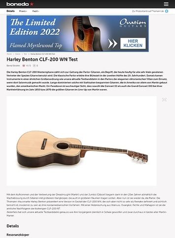 Bonedo.de Harley Benton CLF-200 WN Bonedo.de Harley Benton CLF-200 WN