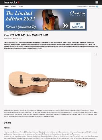 Bonedo.de VGS Pro Arte CM-130 Maestro Bonedo.de VGS Pro Arte CM-130 Maestro