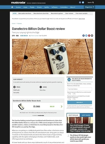 MusicRadar.com Danelectro Billion Dollar Boost MusicRadar.com Danelectro Billion Dollar Boost