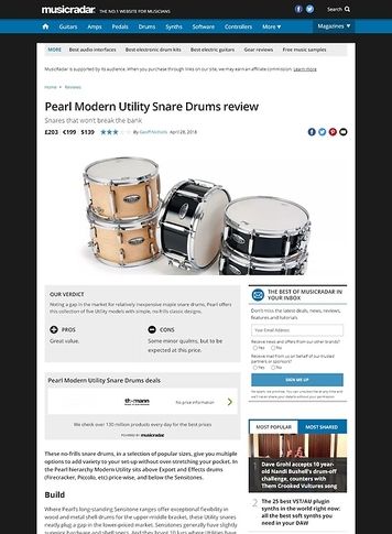 MusicRadar.com Pearl Modern Utility Snare Drums MusicRadar.com Pearl Modern Utility Snare Drums