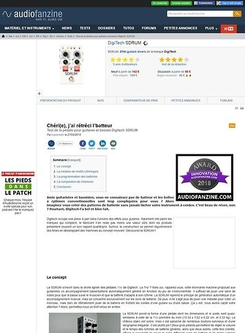 Audiofanzine.com DigiTech SDRUM Audiofanzine.com DigiTech SDRUM