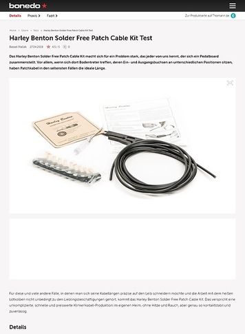 Bonedo.de Harley Benton Solder Free Patch Cable Kit Bonedo.de Harley Benton Solder Free Patch Cable Kit