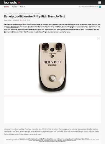 Bonedo.de Danelectro Billionaire Filthy Rich Tremolo Bonedo.de Danelectro Billionaire Filthy Rich Tremolo