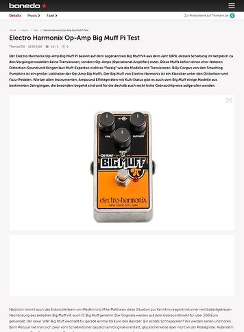 Bonedo.de Electro Harmonix Op-Amp Big Muff Pi Bonedo.de Electro Harmonix Op-Amp Big Muff Pi
