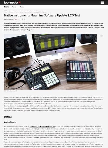 Bonedo.de Native Instruments Maschine Software Update 2.7.5 Bonedo.de Native Instruments Maschine Software Update 2.7.5