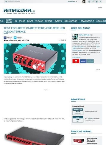 Amazona.de Focusrite Clarett 4Pre USB Amazona.de Focusrite Clarett 4Pre USB